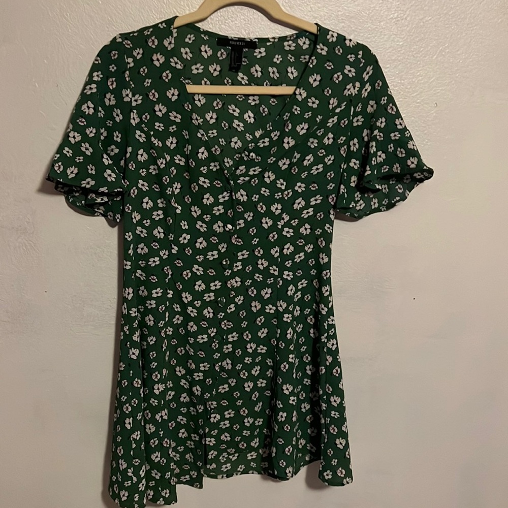 Green flower dress